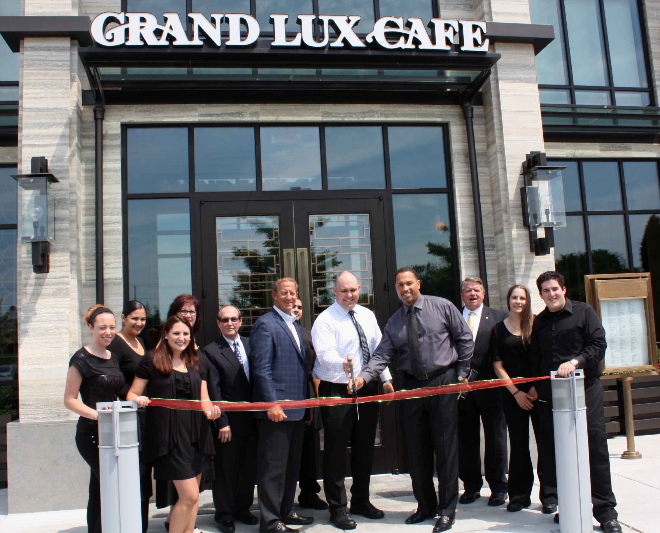 Grand Lux Cafe ribbon cutting 1